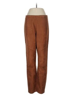 Ivanka Trump Brown Faux-Suede Straight Leg Pants